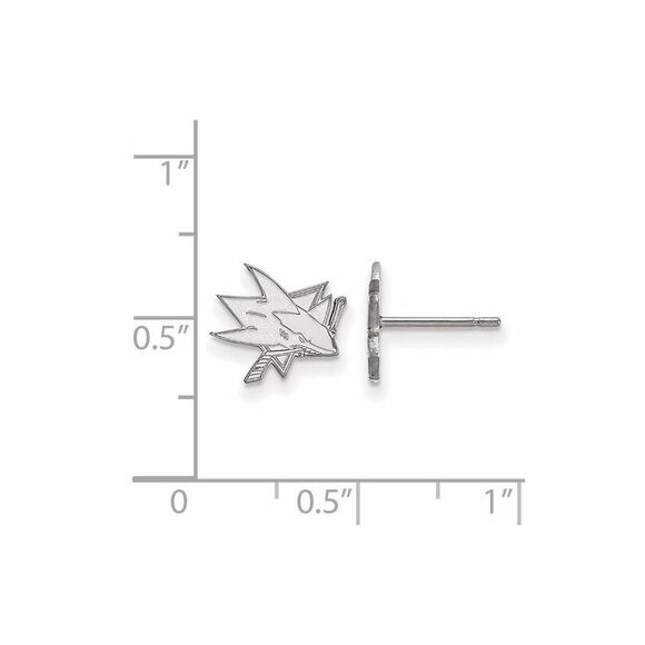 Sterling Silver NHL San Jose Sharks XS Post Earrings - Picture 2 of 3
